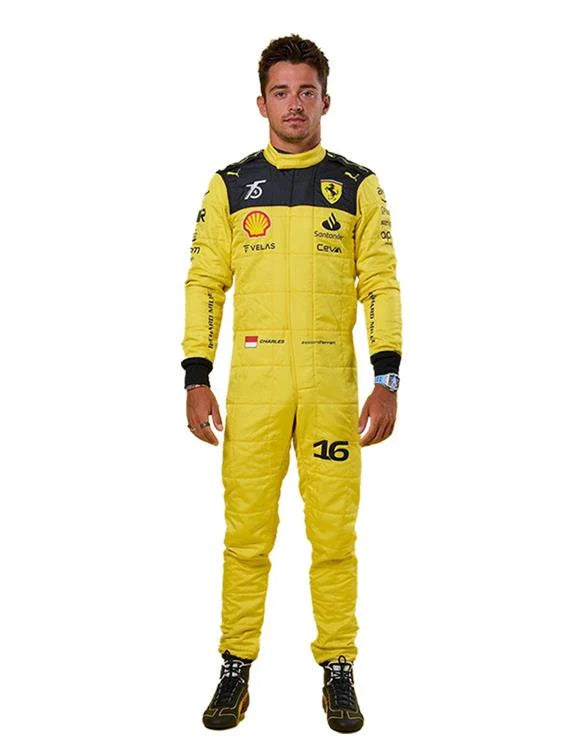 Charles Leclerc Yellow 2022 Model Printed F1 Race Suit