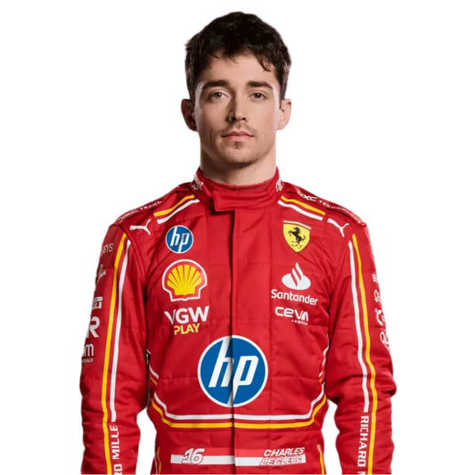 New Charles Leclerc 2024 Monaco GP Scuderia Ferrari HP F1 Team Replica Racing Suit