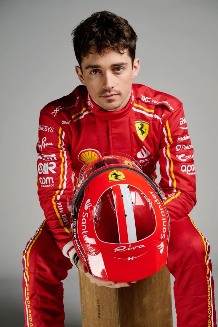 New Charles Leclerc 2024 Monaco GP Scuderia Ferrari HP F1 Team Replica Racing Suit