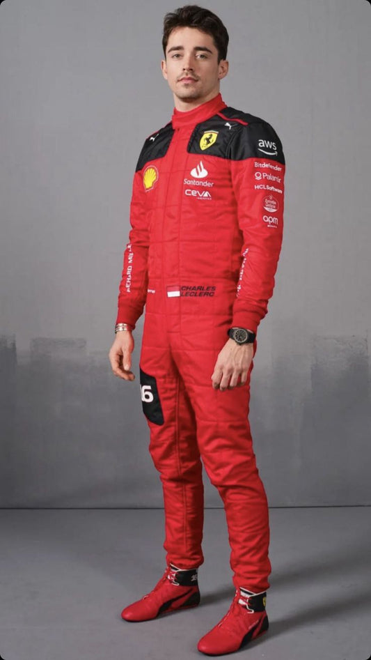 2023 Charles Leclerc Ferrari F1 Racing Suit - Dubai Racing Gear